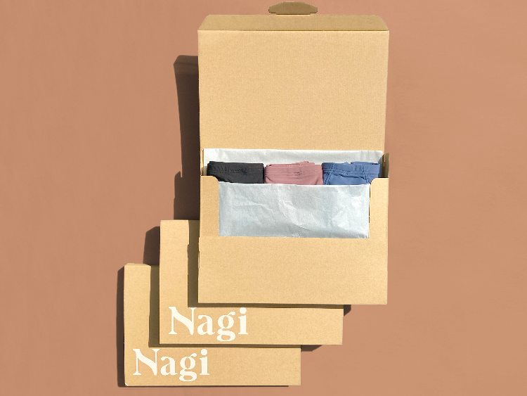 吸水ショーツ「Nagi」、サステナブルに配慮した簡易包装も選べるように